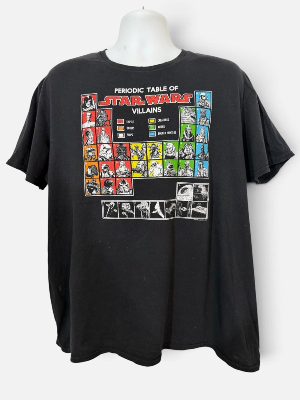 Fifth Sun Star Wars Periodic Table of Villains T-Shirt Size XL